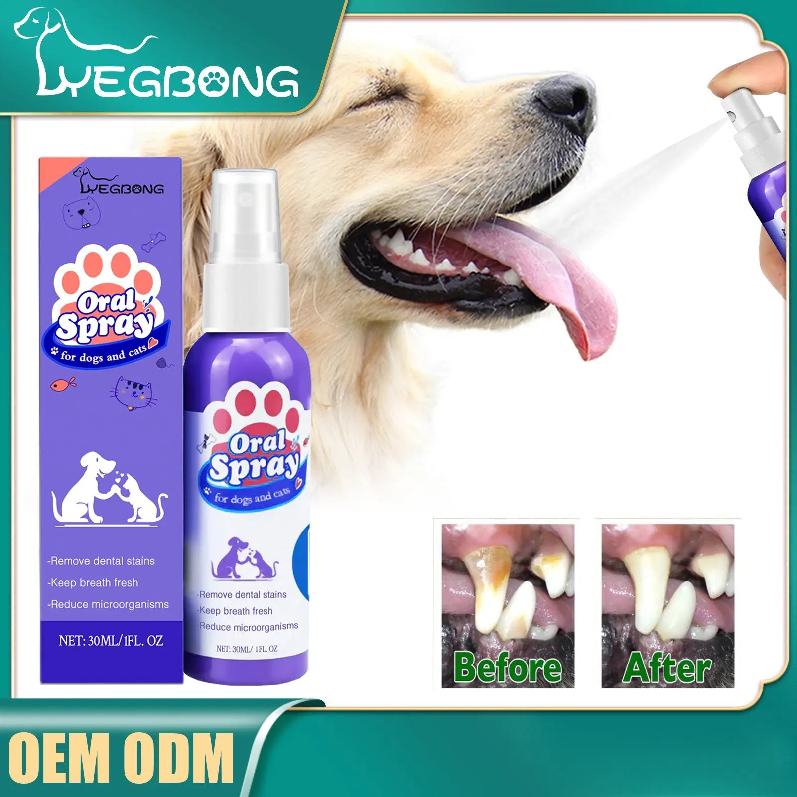Cat And Dog Teeth Cleaning Spray To Remove Tooth Stains Fresh Breath Pet Oral Care Spray KuroshiroOnline
