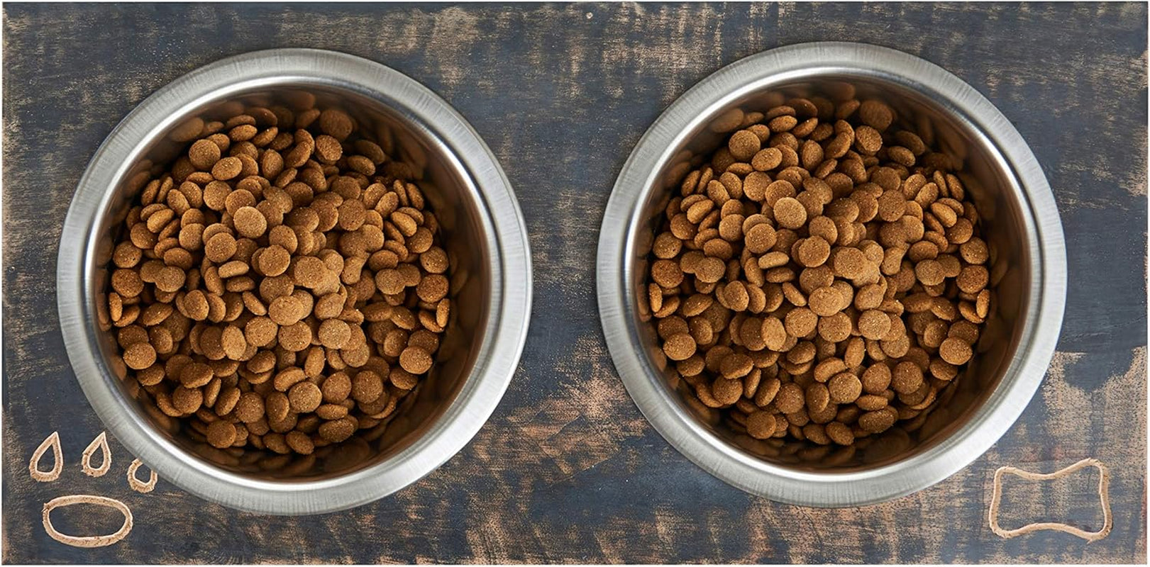 Pet Feeder | Raised Pet Bowl | Wooden Elevated Dog and Cat Pet Feeder | Elevated Dog Cat Food and Water Bowls Stand Feeder with 2 Stainless Steel Bowls | Pet Elevated Feeder | Pet Food Feeder