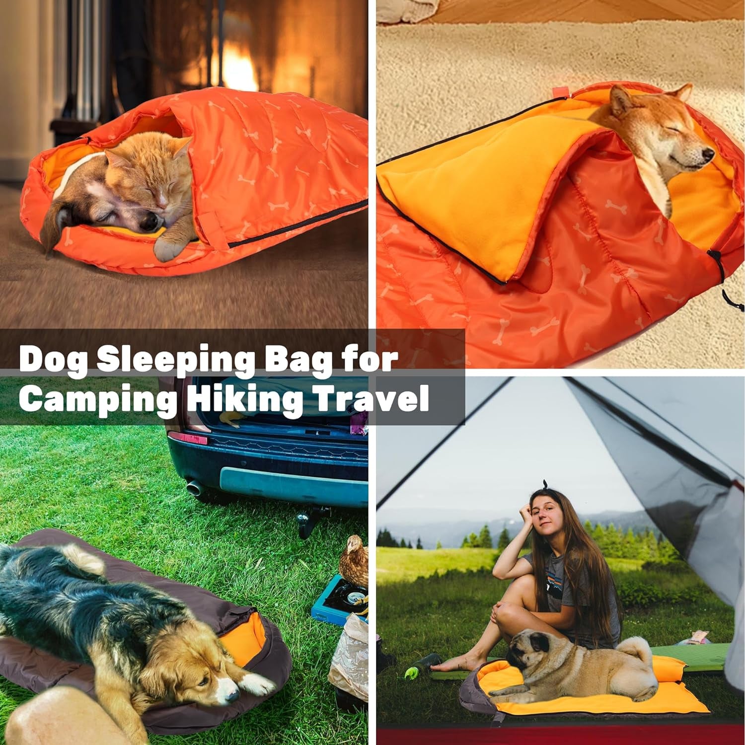 Lifeunion Dog Sleeping Bag with Storage Bag Waterproof Warm Packable Dog Bed for Travel Camping Hiking Backpacking