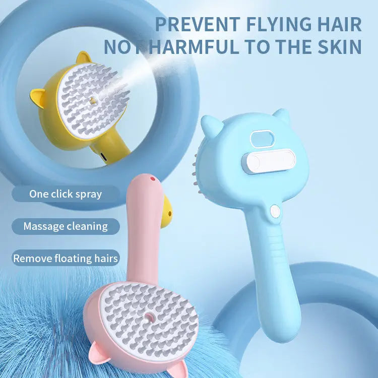 Hair Cleaning Brush With Mist Multifunctional Cat Grooming Brush Rechargeable Self Cleaning Slicker Brush For Pets Dogs & Catsb Pet Products KuroshiroOnline