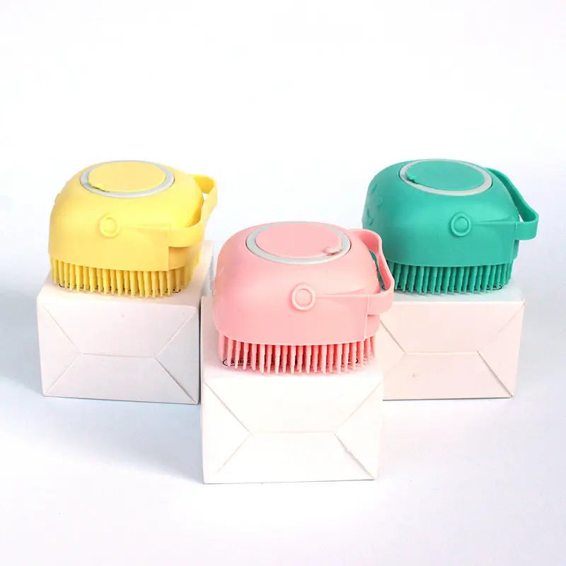 Silicone Dog Bath Massage Gloves Brush Pet Cat Bathroom Cleaning Tool Comb Brush For Dog Can Pour Shampoo Dog Grooming Supplies KuroshiroOnline